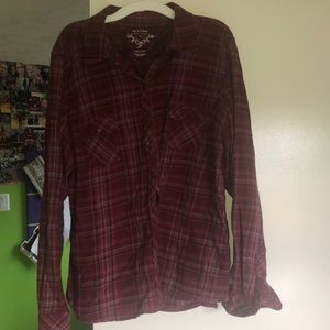 Burgundy flannel top